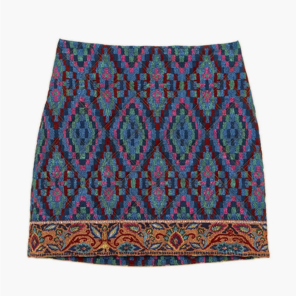 FARM RIO SCARF Quilted Skirt NWT